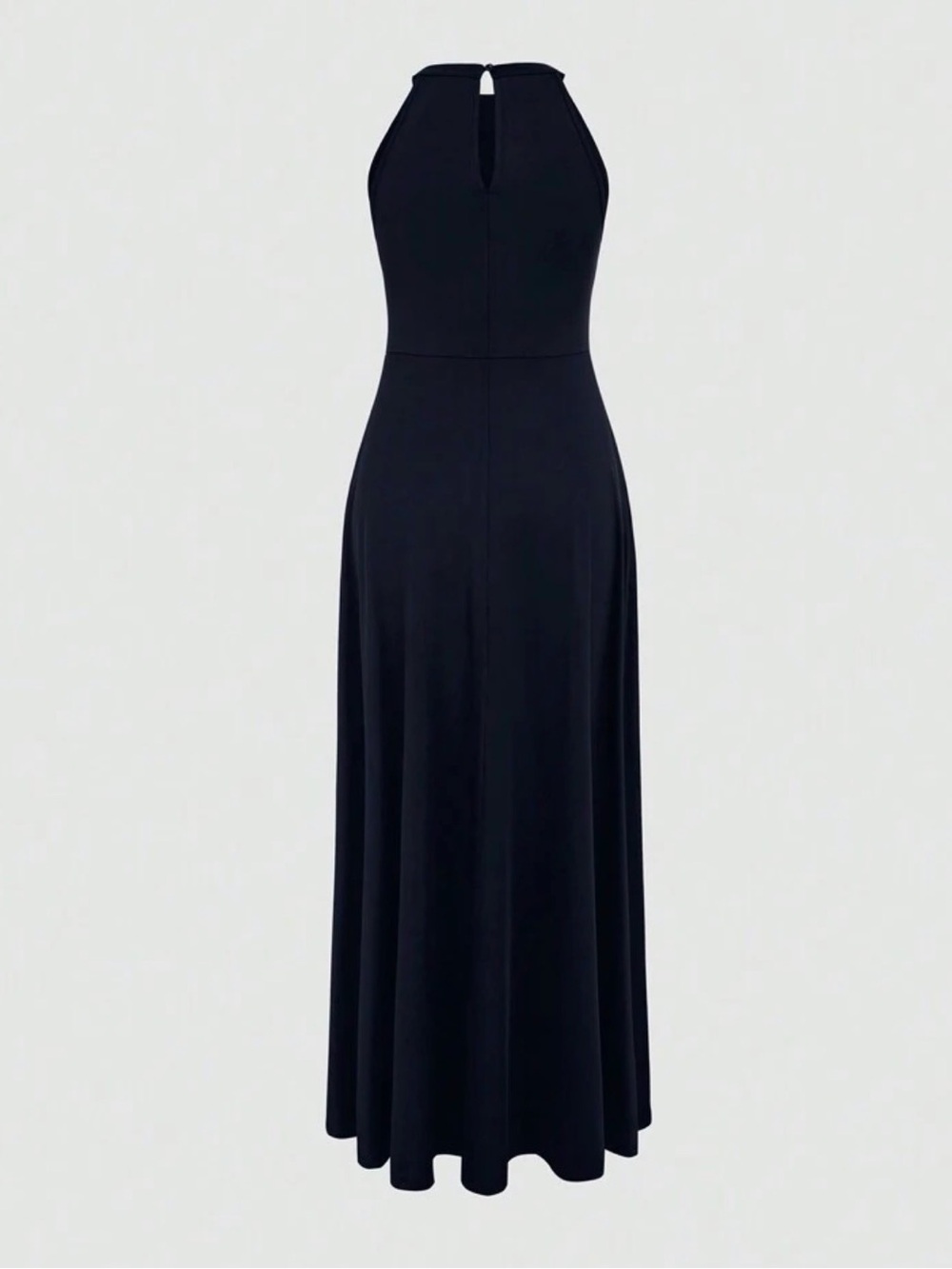 Elegant Navy Blue Halter Maxi Dress
